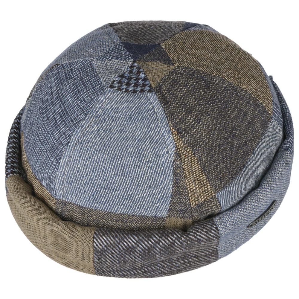 Laughlin Patchwork Docker Hat Women/Men Brown-Blu… - image 3